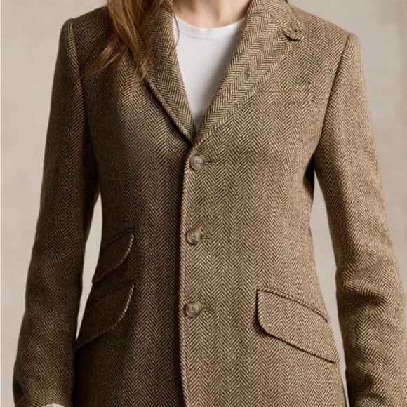 Ralph Lauren Blazer Jacket Brown Size 6 - Picture 11 of 12